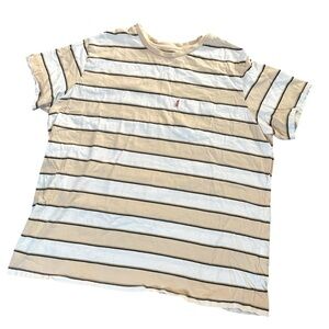 Men’s Levi’s Striped khaki/white/brown S/S tee, front pocket, size XXL